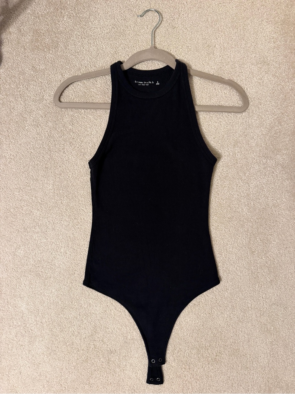 Abercrombie & Fitch Black Ribbed High-Neck Bodysuit